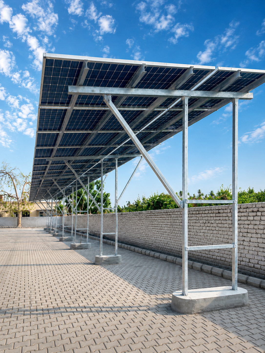 Solar Carport Structure – Galvanized Steel
